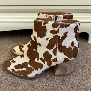 Dolce vita cowprint heeled boots
